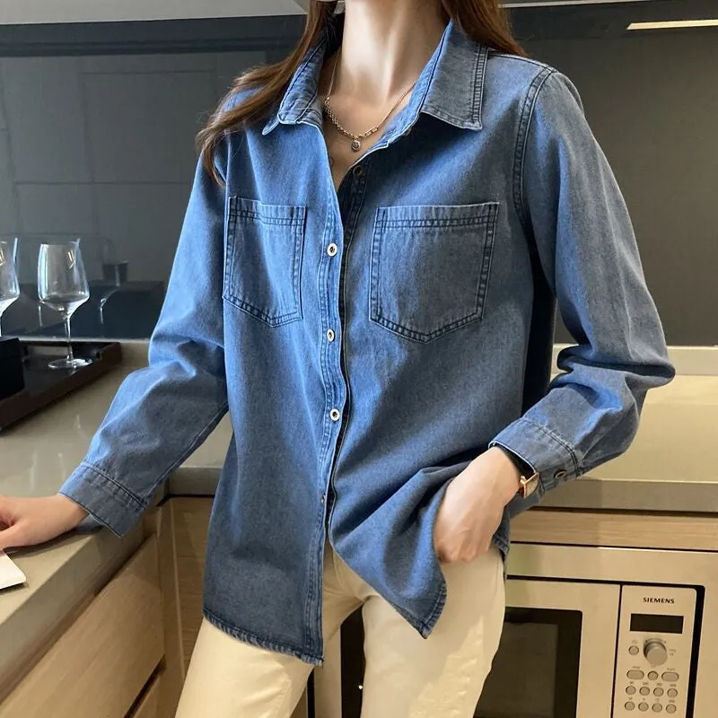 Hosanna™ | Women's Retro Style Loose Fit Denim Long Sleeves