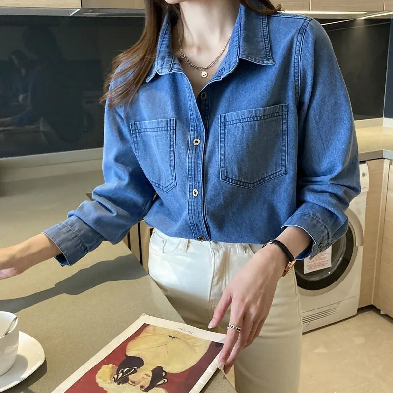 Hosanna™ | Women's Retro Style Loose Fit Denim Long Sleeves