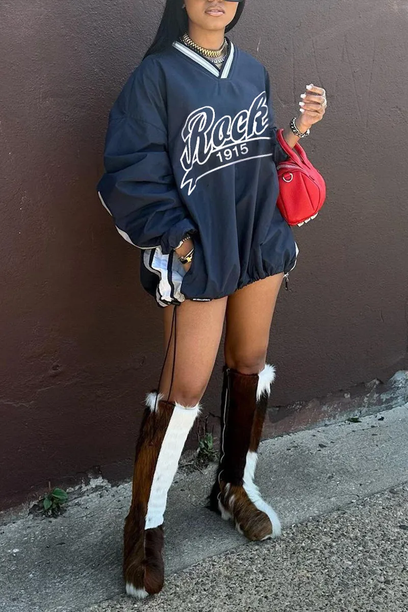 HWT1203 Street Varsity Pullover Top
