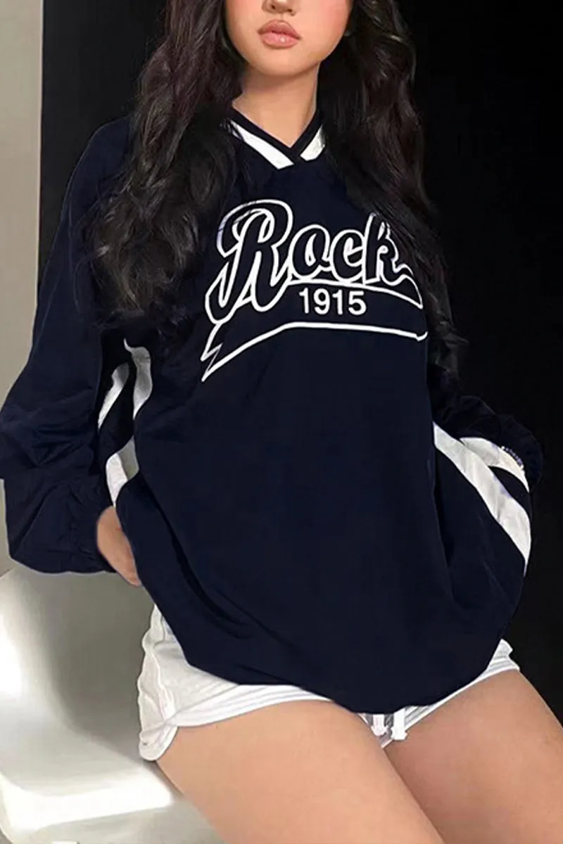 HWT1203 Street Varsity Pullover Top