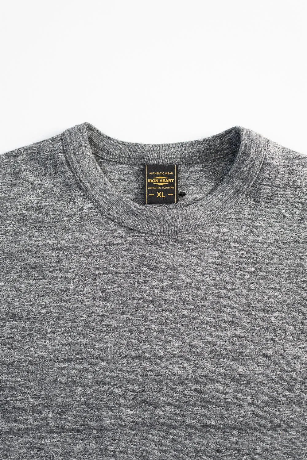 IHT-1610L-GRY - 6.5oz Loopwheel Crew Neck T-Shirt with Longer Body - Grey