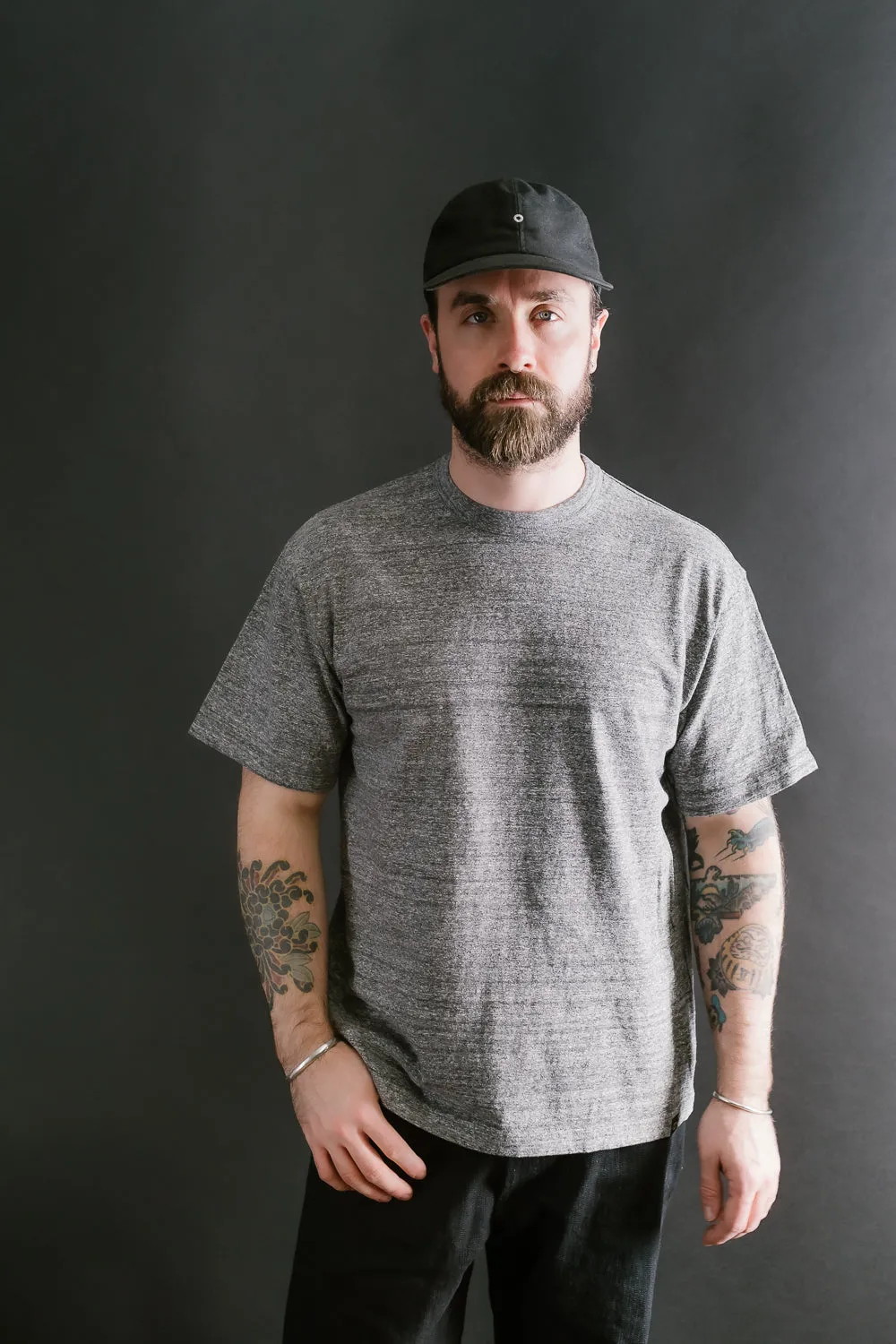 IHT-1610L-GRY - 6.5oz Loopwheel Crew Neck T-Shirt with Longer Body - Grey