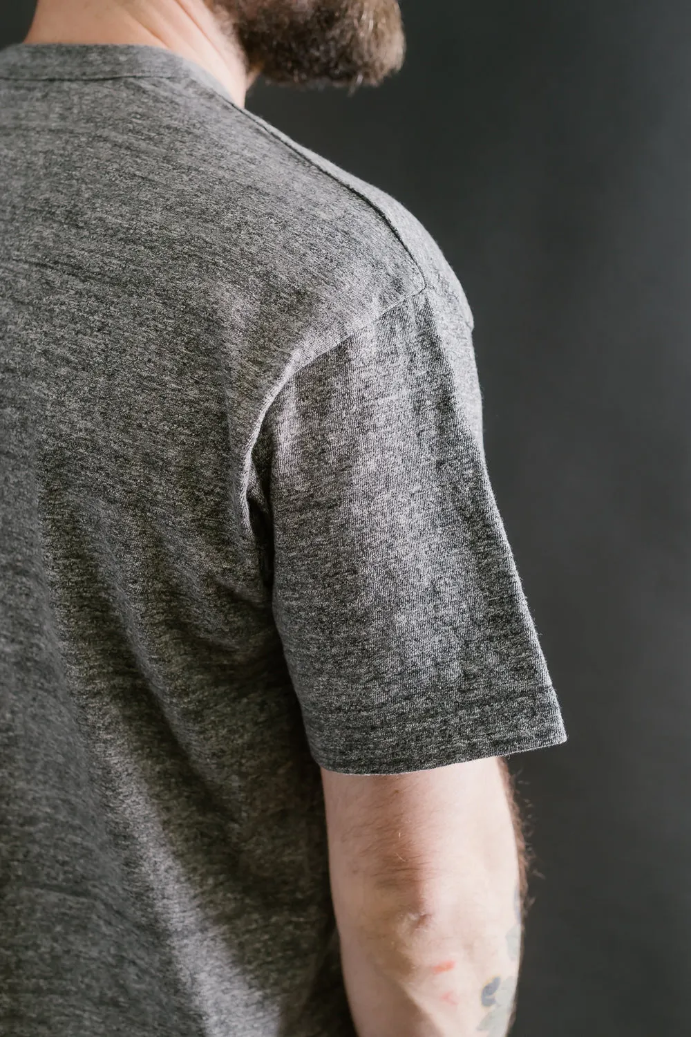 IHT-1610L-GRY - 6.5oz Loopwheel Crew Neck T-Shirt with Longer Body - Grey
