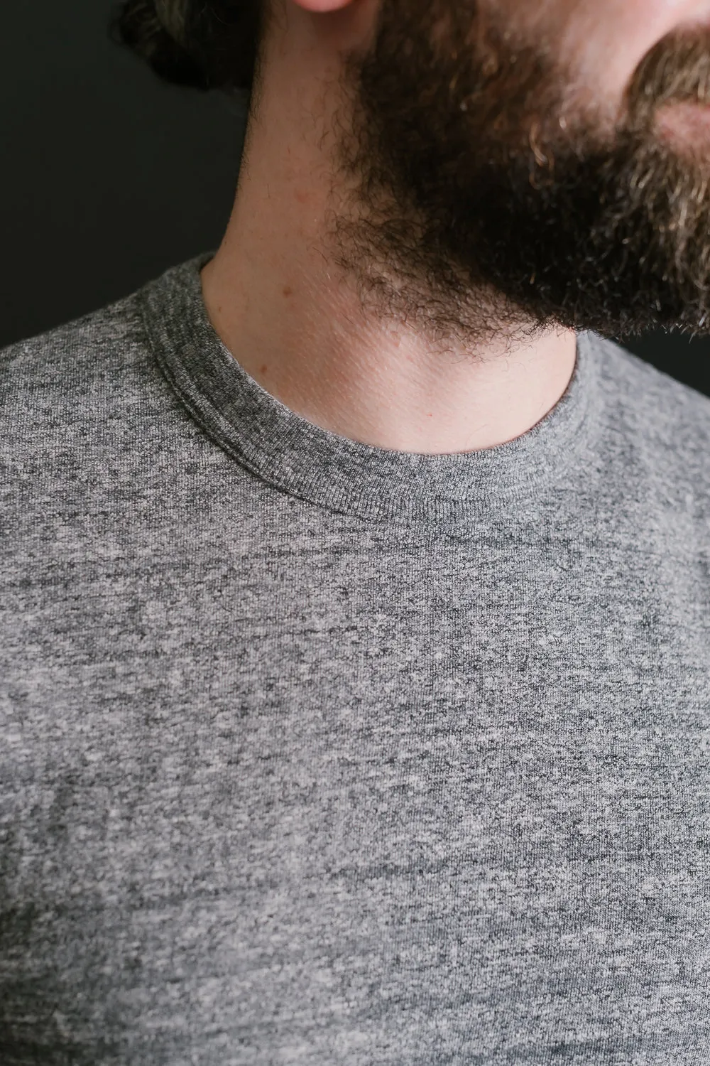 IHT-1610L-GRY - 6.5oz Loopwheel Crew Neck T-Shirt with Longer Body - Grey