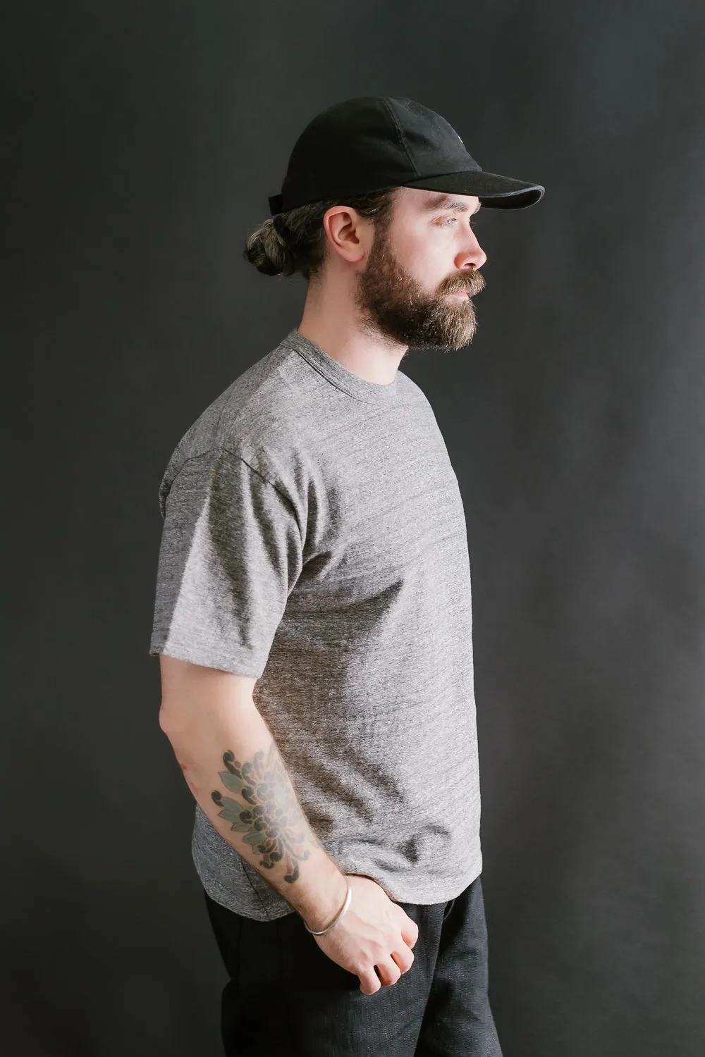 IHT-1610L-GRY - 6.5oz Loopwheel Crew Neck T-Shirt with Longer Body - Grey