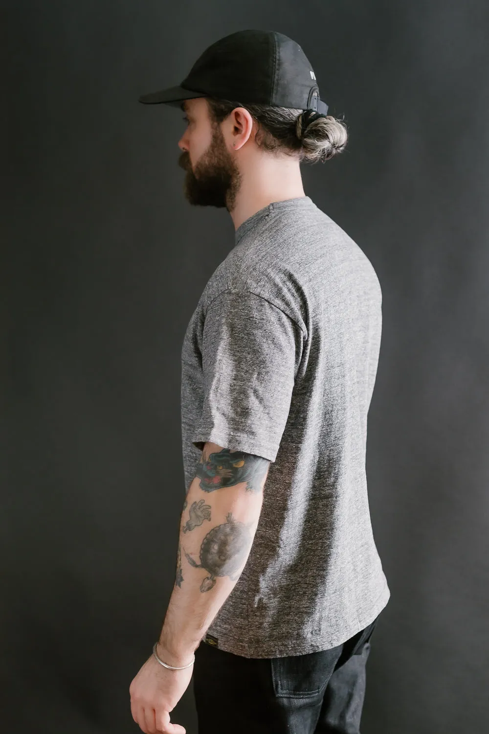 IHT-1610L-GRY - 6.5oz Loopwheel Crew Neck T-Shirt with Longer Body - Grey