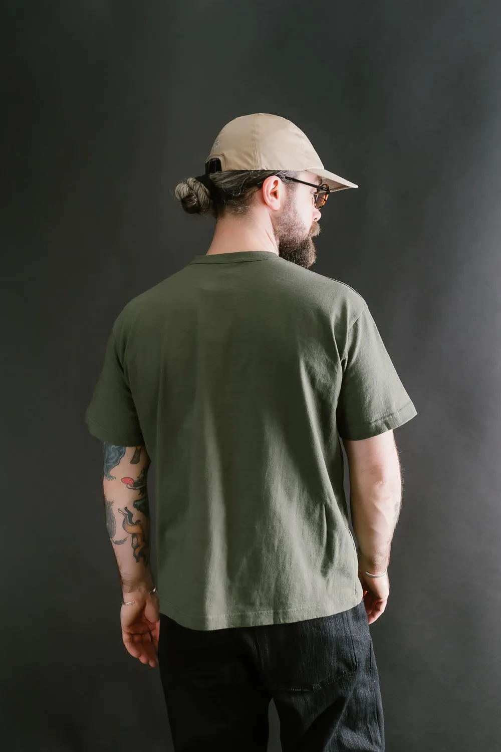 IHT-1610L-OLV - 6.5oz Loopwheel Crew Neck T-Shirt with Longer Body - Olive