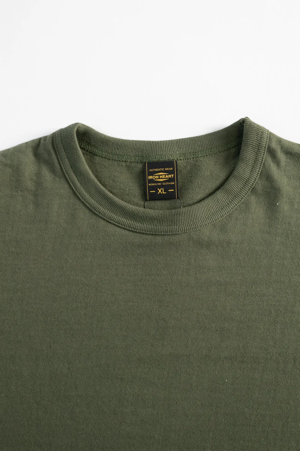 IHT-1610L-OLV - 6.5oz Loopwheel Crew Neck T-Shirt with Longer Body - Olive