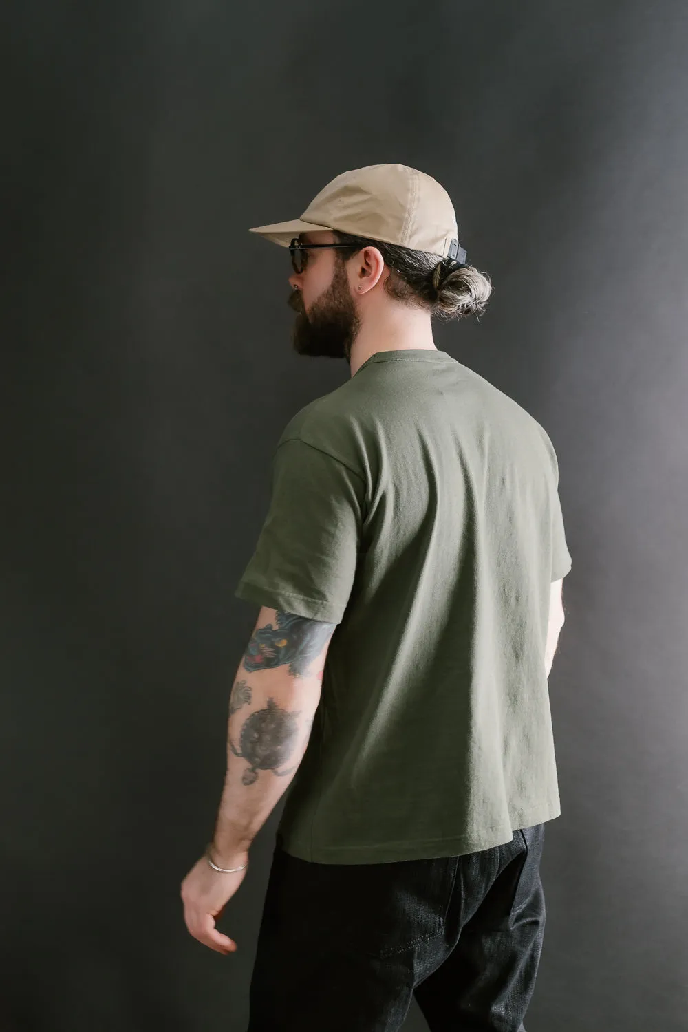 IHT-1610L-OLV - 6.5oz Loopwheel Crew Neck T-Shirt with Longer Body - Olive