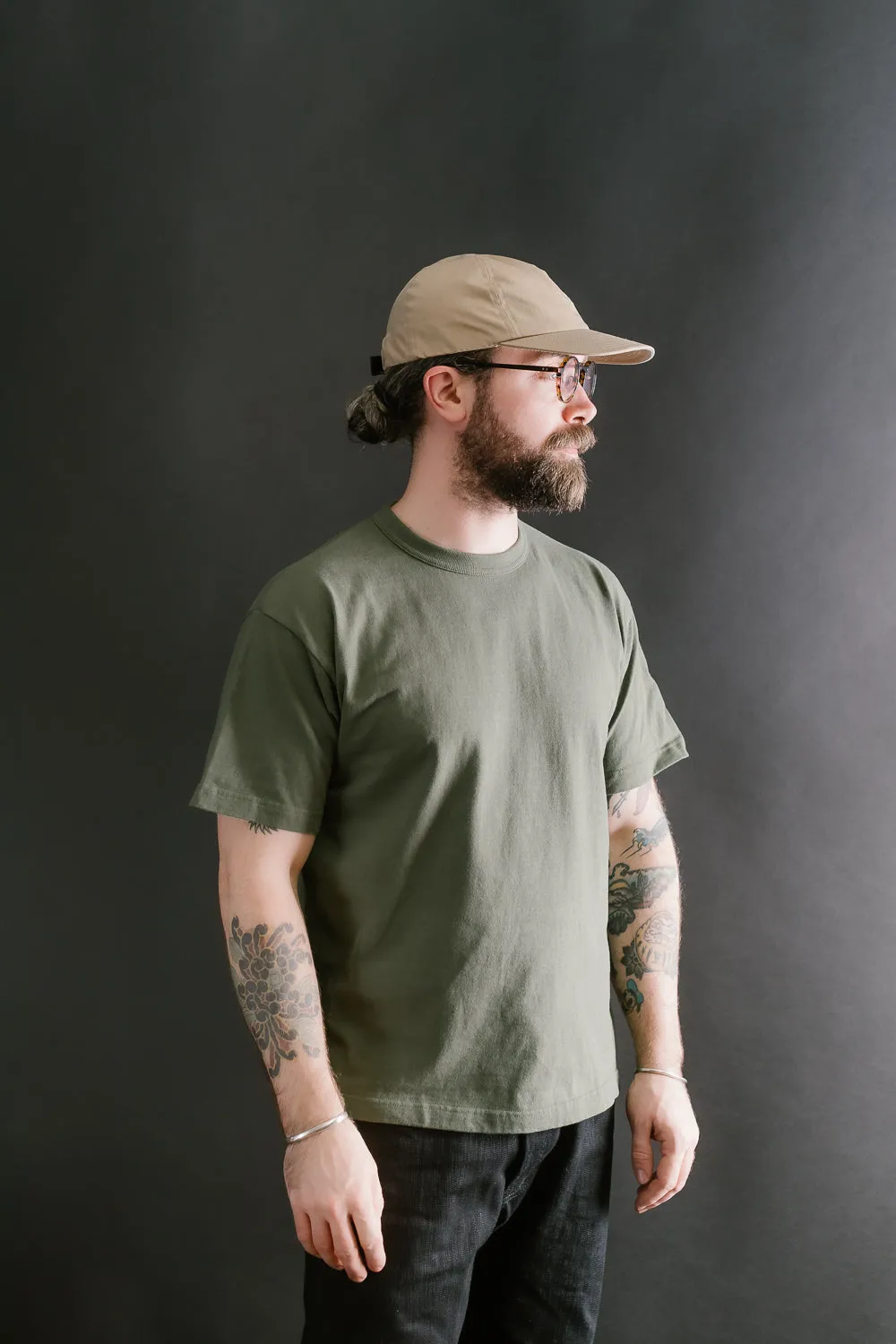 IHT-1610L-OLV - 6.5oz Loopwheel Crew Neck T-Shirt with Longer Body - Olive