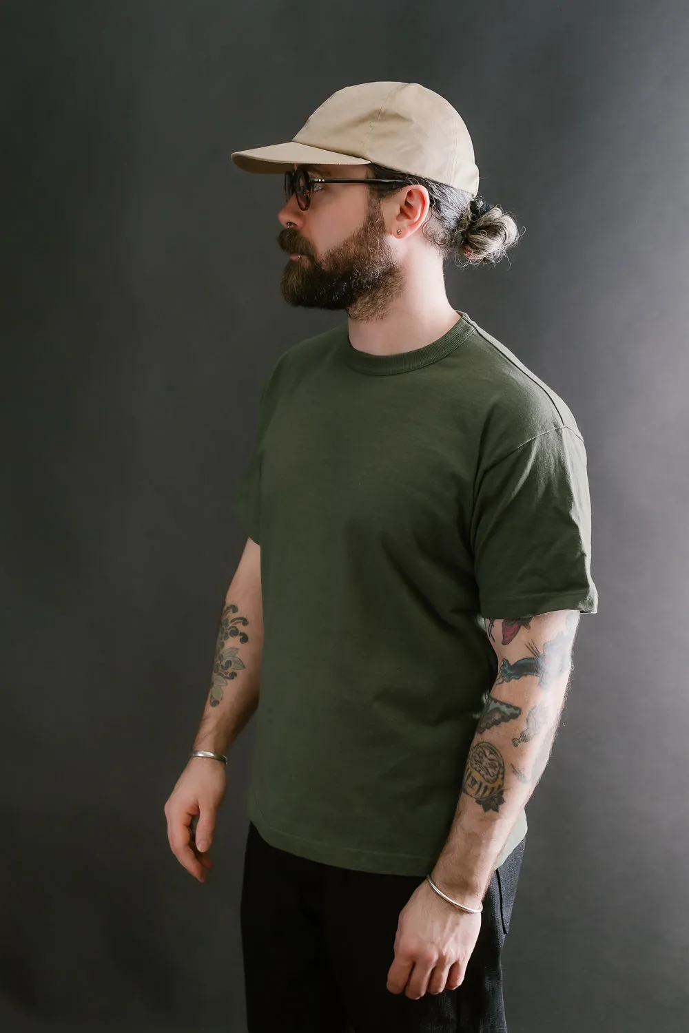 IHT-1610L-OLV - 6.5oz Loopwheel Crew Neck T-Shirt with Longer Body - Olive