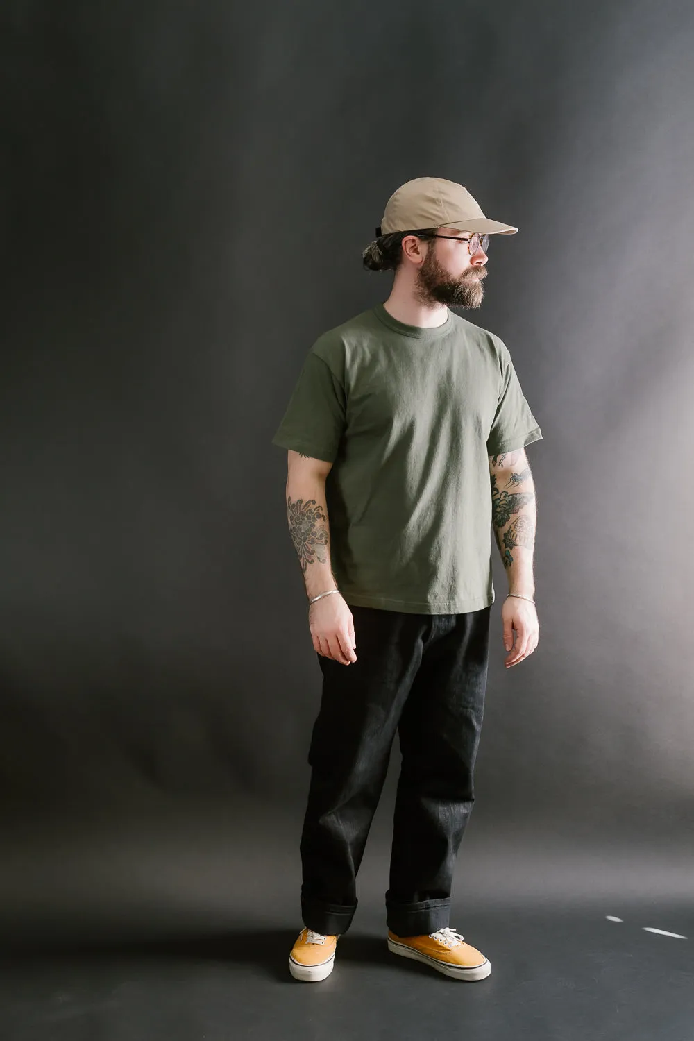 IHT-1610L-OLV - 6.5oz Loopwheel Crew Neck T-Shirt with Longer Body - Olive