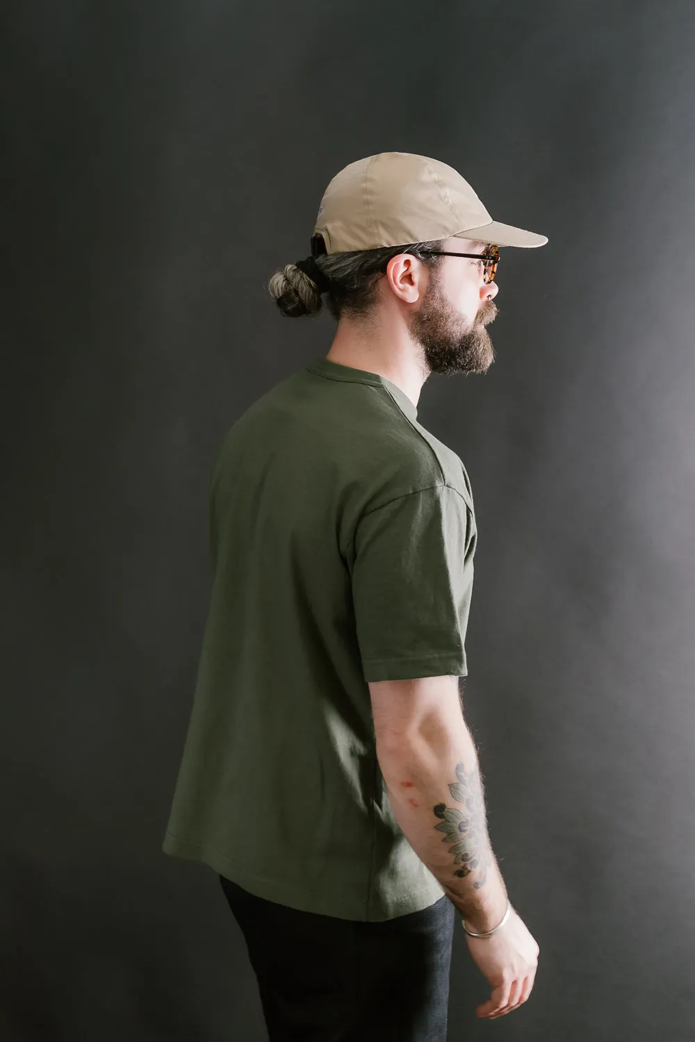 IHT-1610L-OLV - 6.5oz Loopwheel Crew Neck T-Shirt with Longer Body - Olive