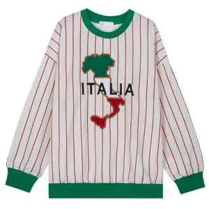 Italia Striped Vintage Sweatshirt in Y2K Style