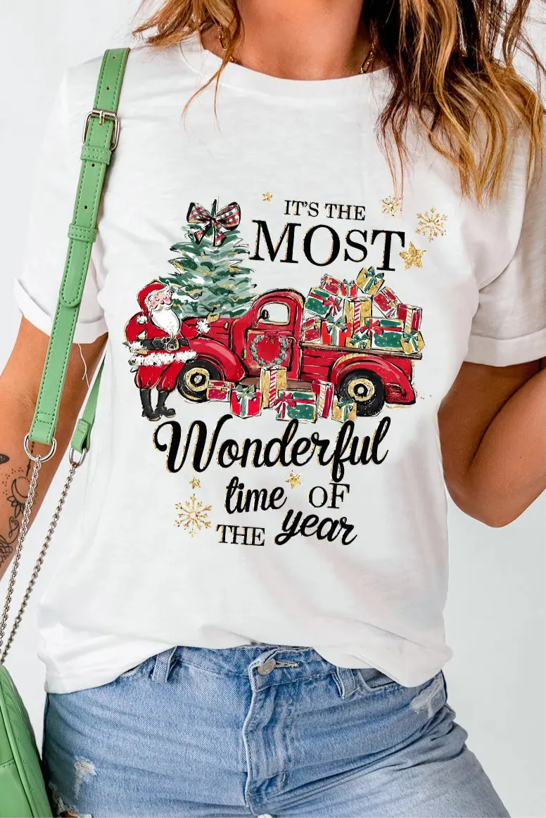 It’s the Most Wonderful Time of the Year Graphic Round Neck Short Sleeve T-Shirt