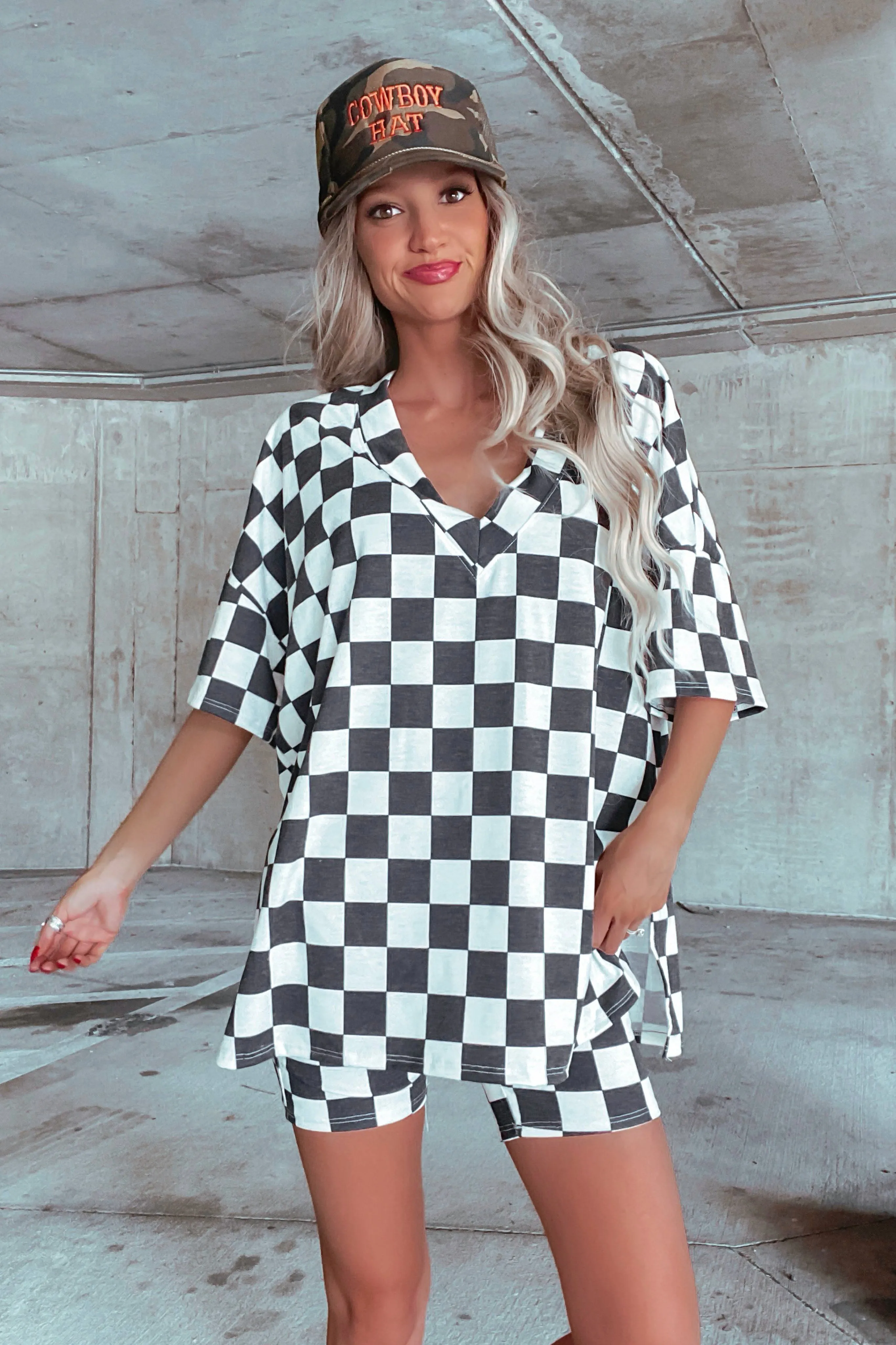 Jade Checkered Shorts Set