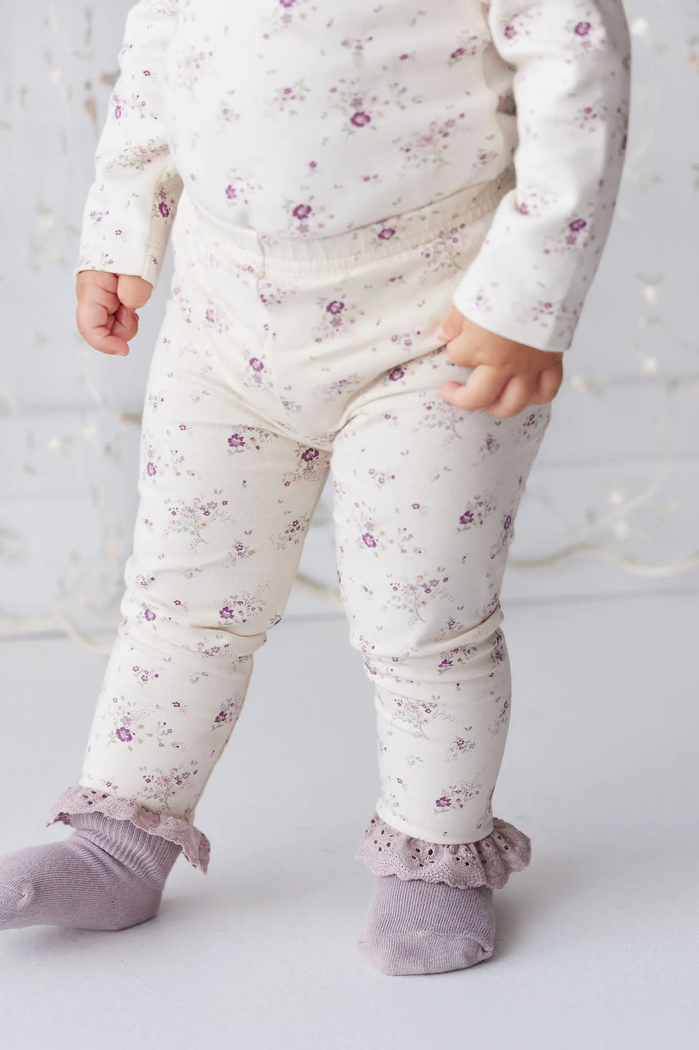 Jamie Kay | Organic Cotton Everyday Legging - Sweet William Floral Natural