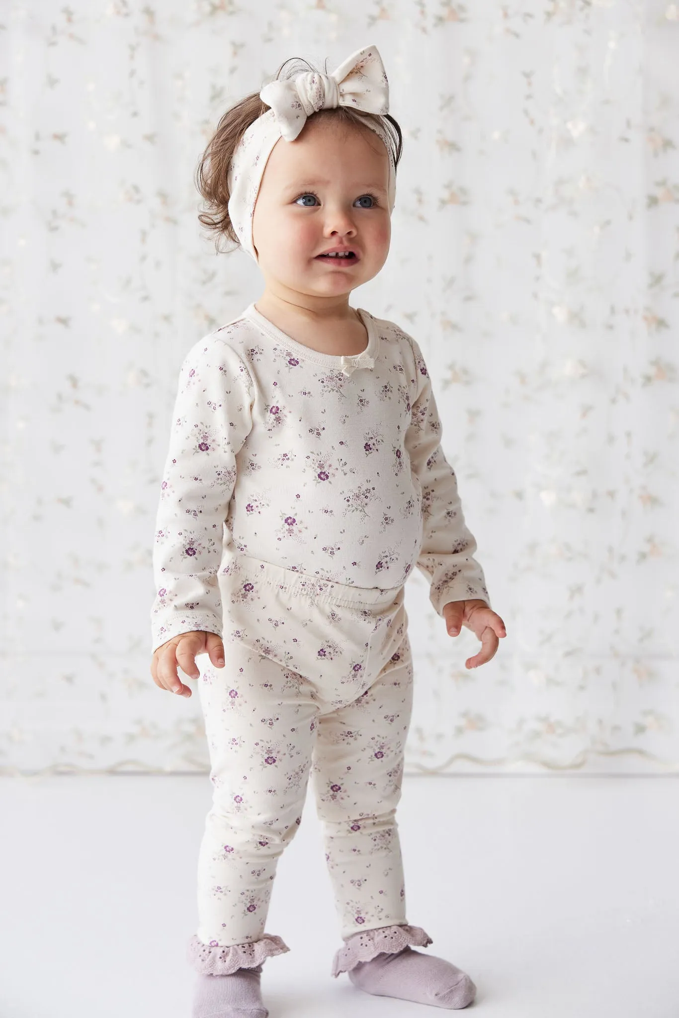 Jamie Kay | Organic Cotton Everyday Legging - Sweet William Floral Natural