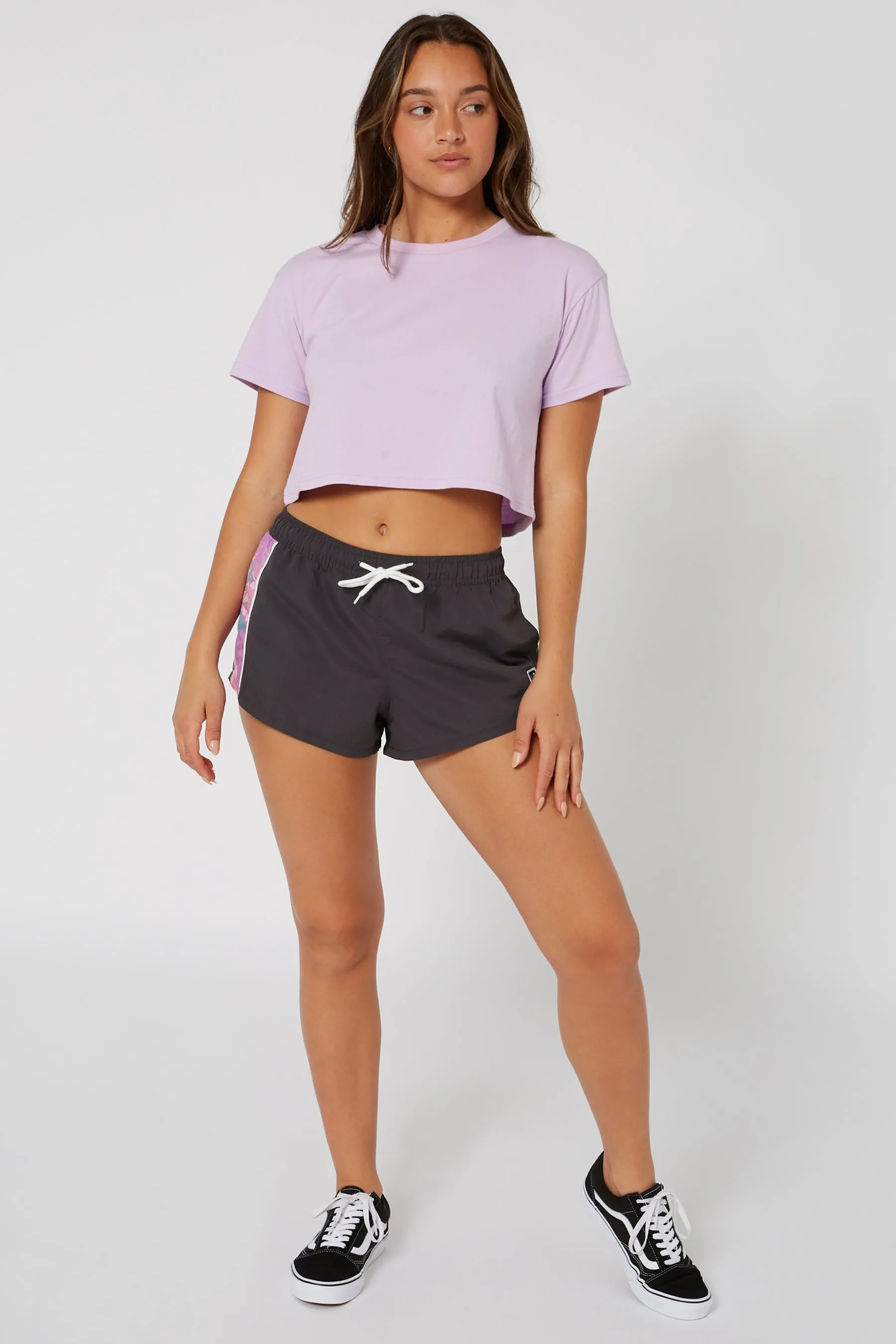 Jetpilot Flora Ladies S/S Crop Tee - Purple