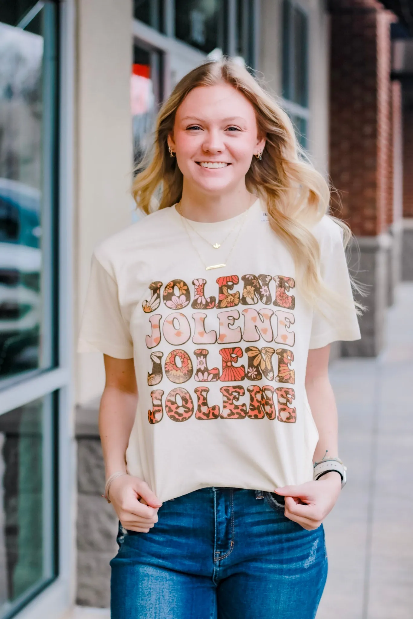 Jolene Graphic tee in Cream