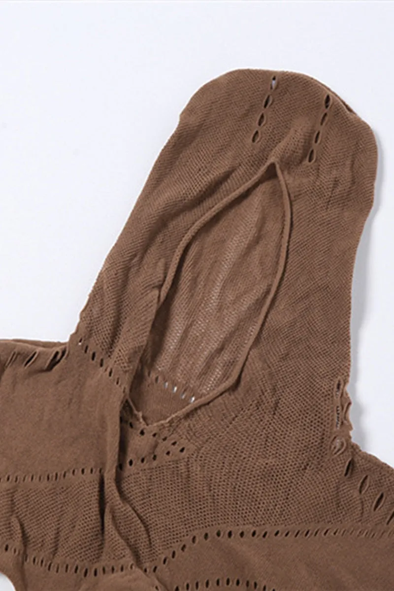 JQ3212 Hooded Crochet Mesh Jumpsuits