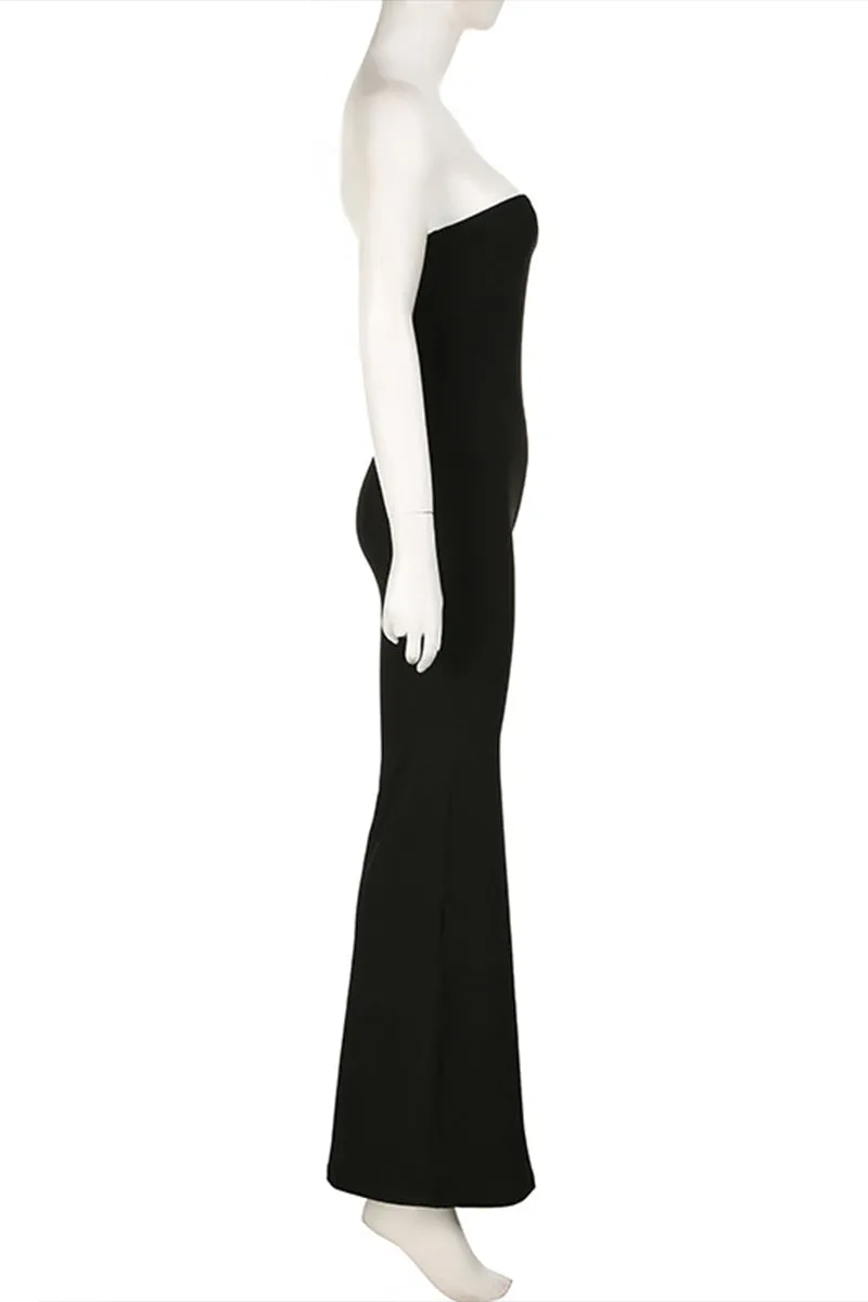 JQ3295 Strapless Wide Leg Jumpsuits