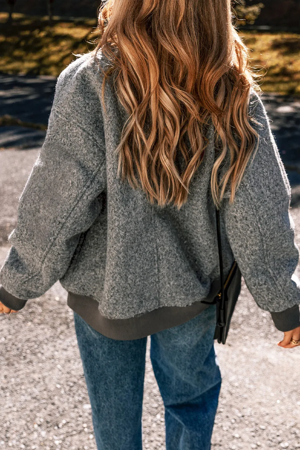 KaleaBoutique Fuzzy Zip Up Pocketed Sleeve Jacket