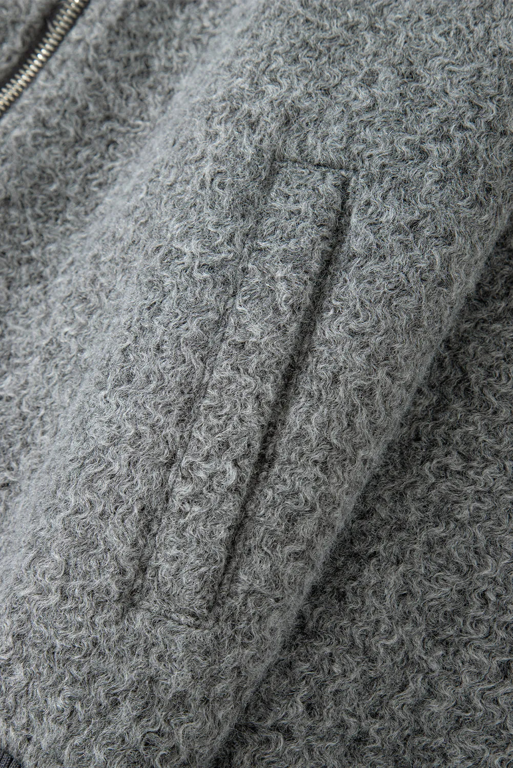 KaleaBoutique Fuzzy Zip Up Pocketed Sleeve Jacket