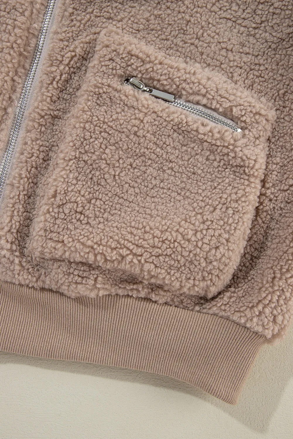 KaleaBoutique Zipper Pocketed Winter Fuzzy Jacket