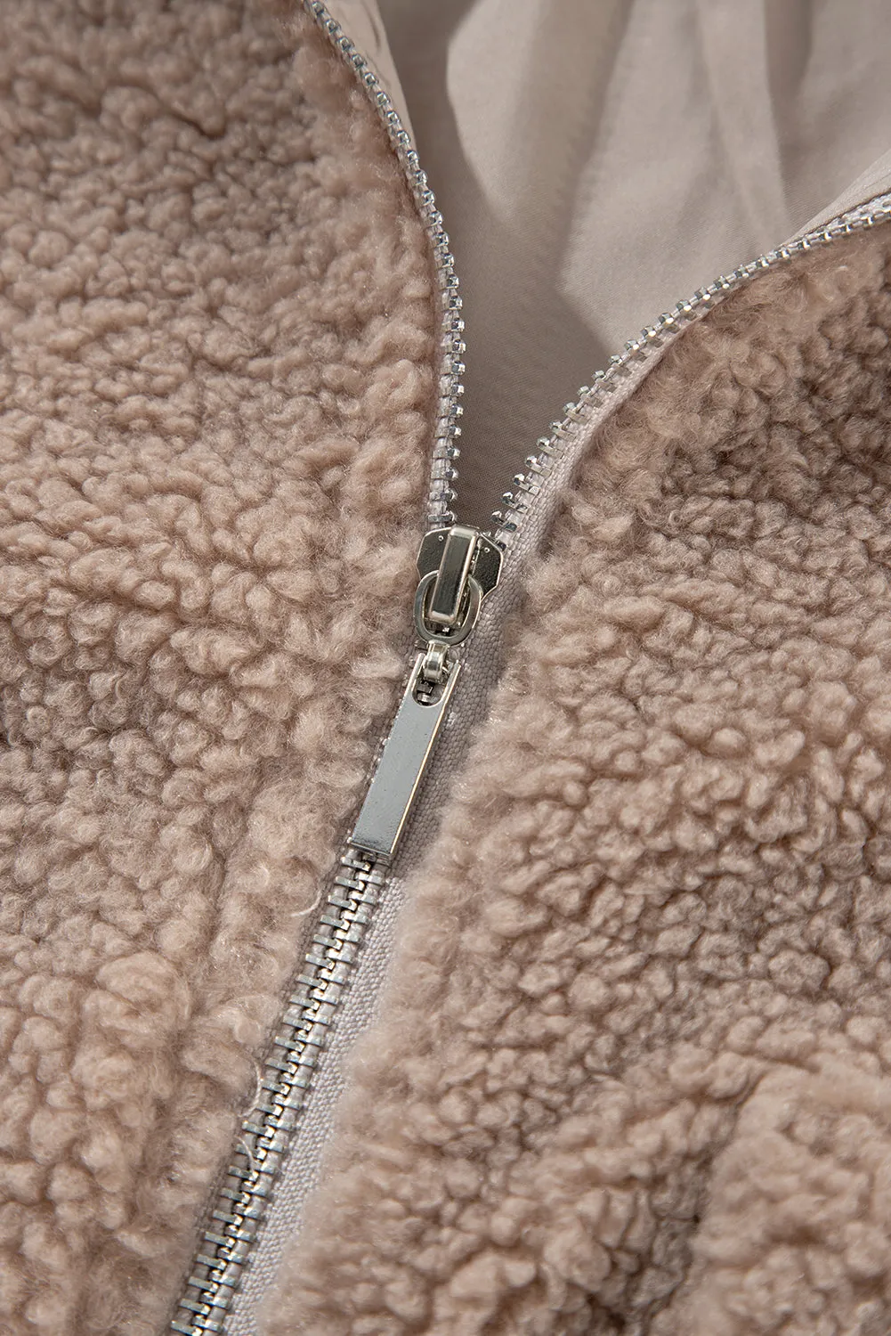 KaleaBoutique Zipper Pocketed Winter Fuzzy Jacket