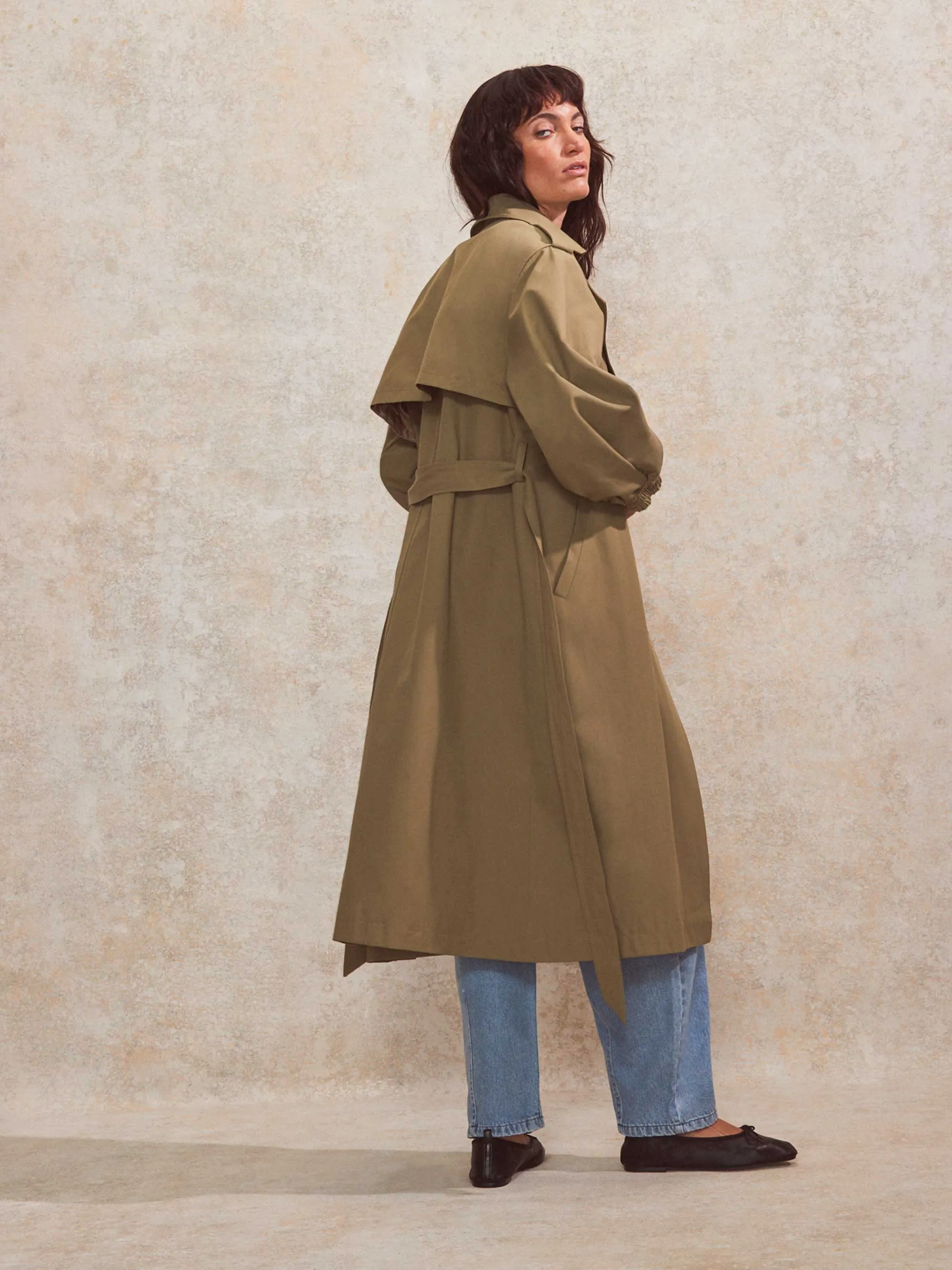 Khaki Belted Trench Coat