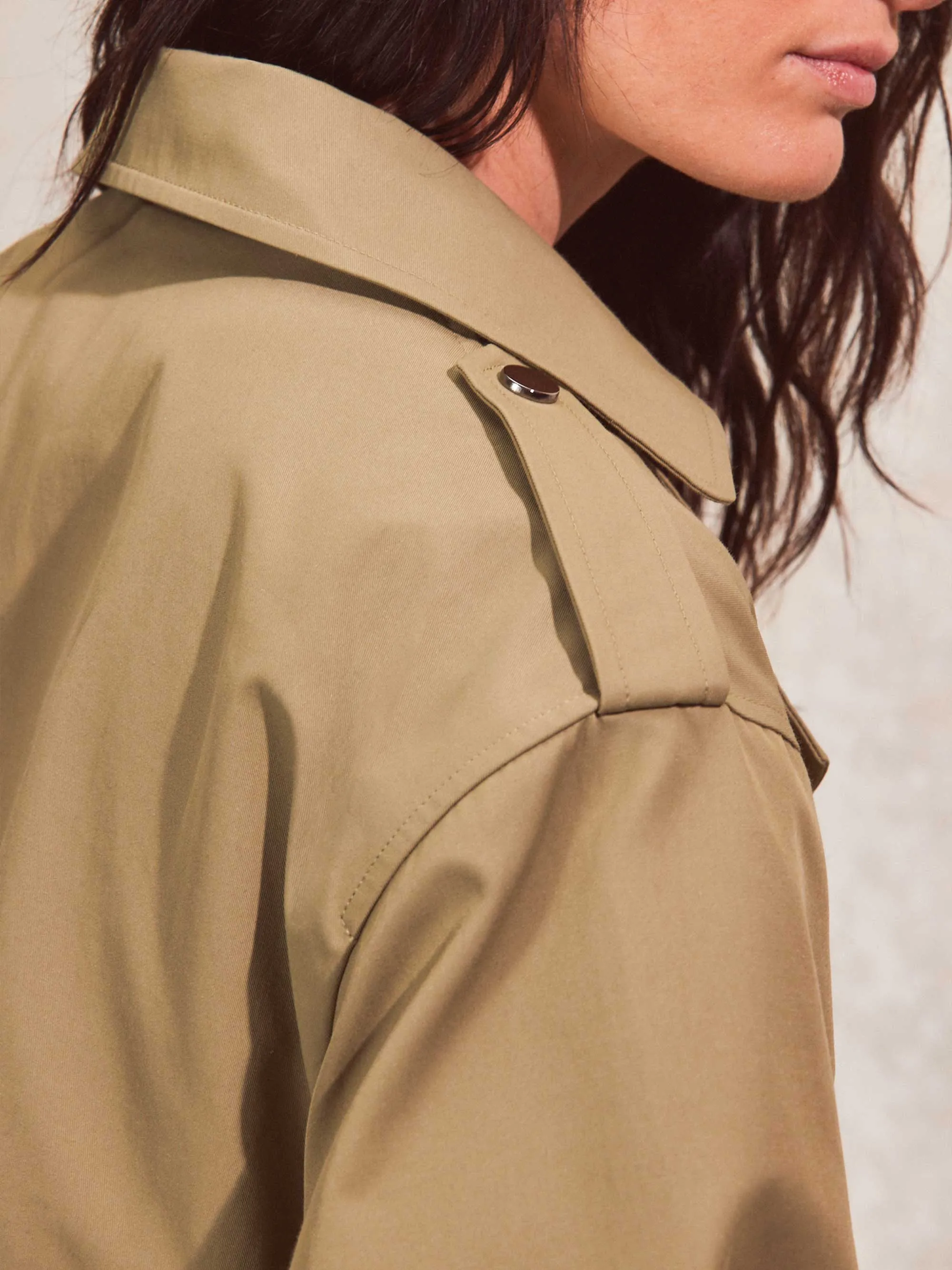Khaki Belted Trench Coat