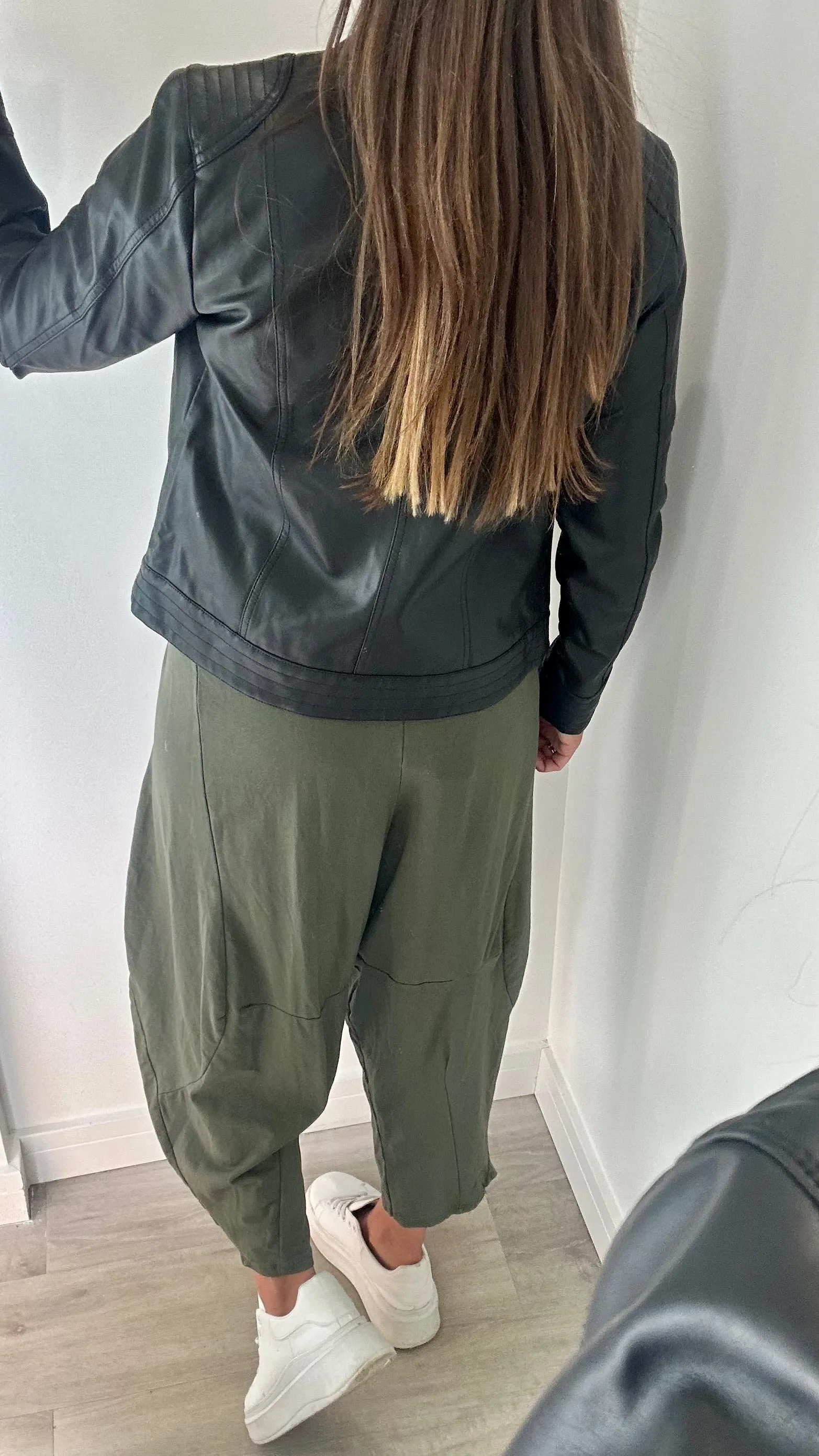 KHAKI COCOON JERSEY TROUSERS
