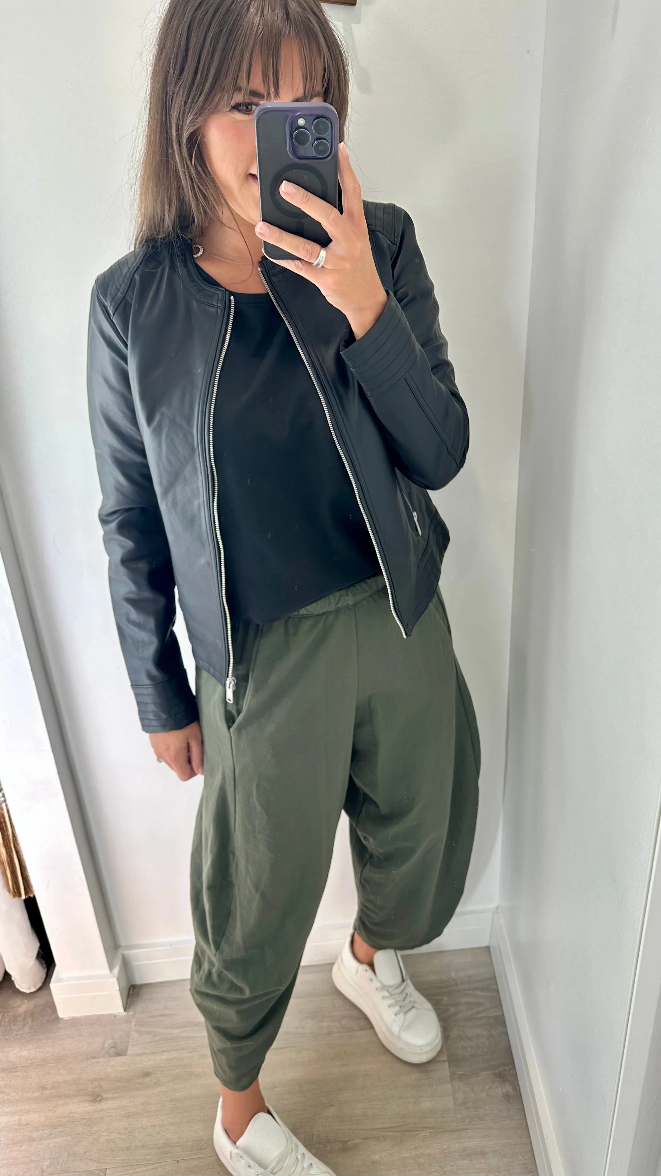 KHAKI COCOON JERSEY TROUSERS