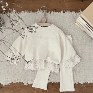 Lace Jumper & Flared Leggings Set