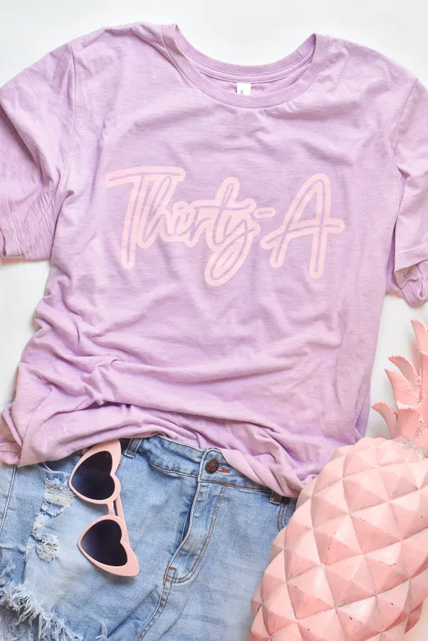Ladies Lilac & Pink Thirty-A Tee