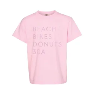 Ladies Pink & Lilac "Beach Bikes Donuts 30A™" Graphic Tee