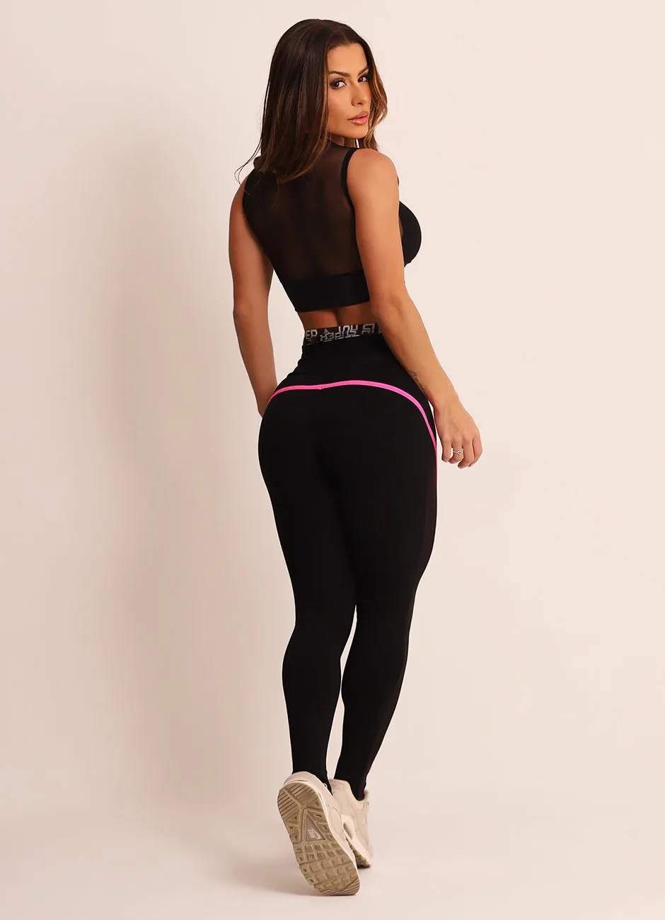 Legging Cós Alto Superhot Comfy Preto CAL5468 Proteção UV50 