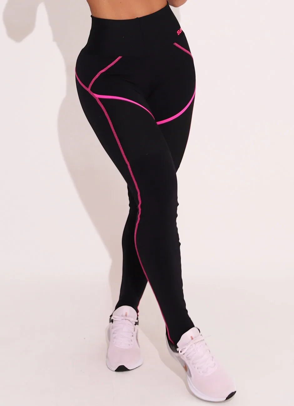 Legging Cós Médio Superhot Comfy Preto CAL5432 Proteção UV50 
