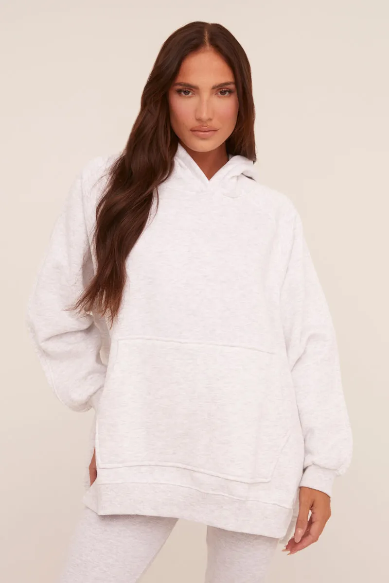 Light Grey Oversized Hoodie And Leggings Co-ord Set - Renee