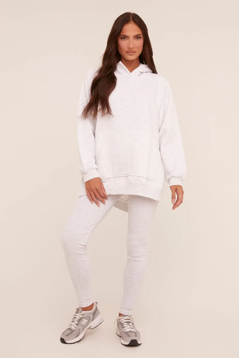 Light Grey Oversized Hoodie And Leggings Co-ord Set - Renee