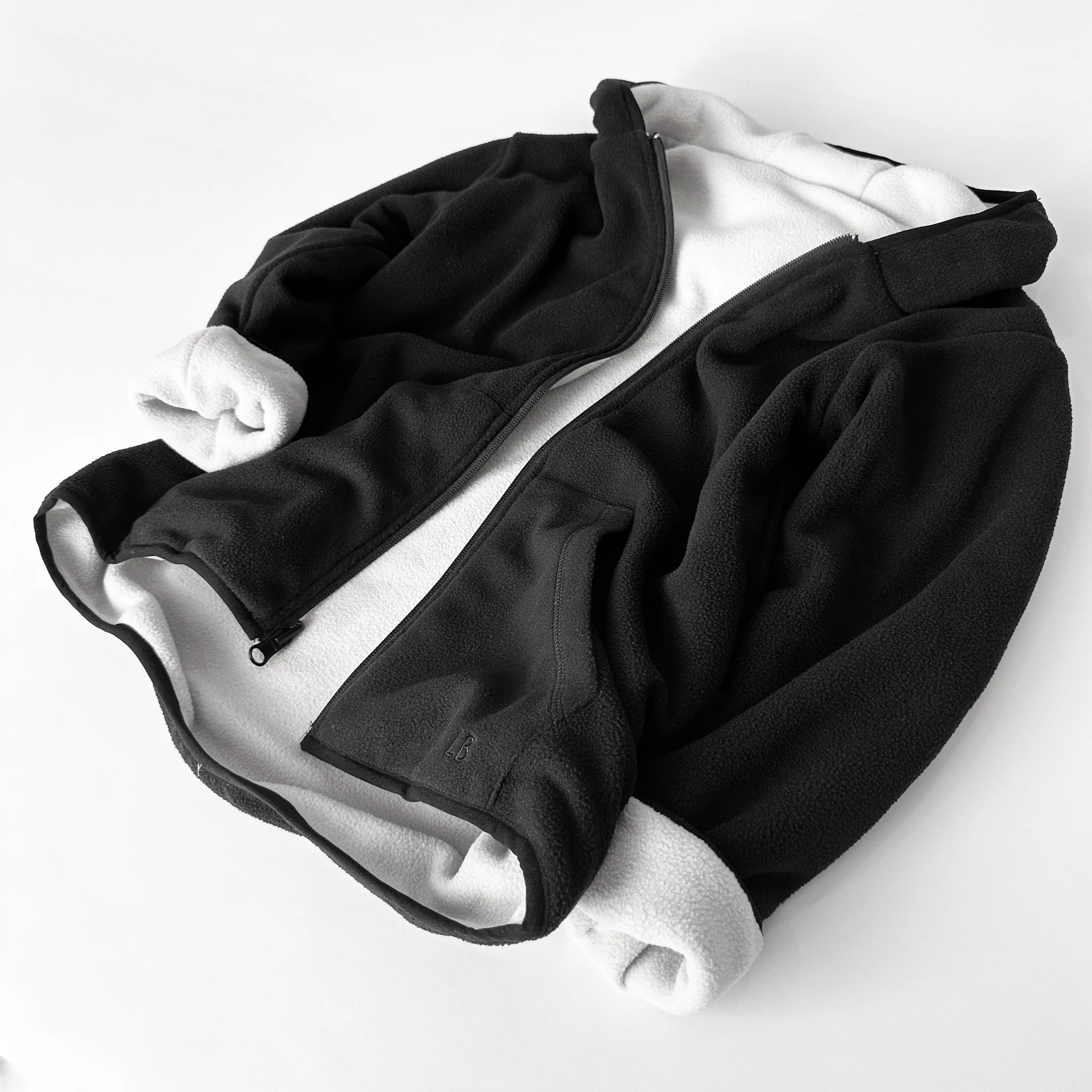 Little Bipsy Reversible Fleece Zip Hoodie - Black