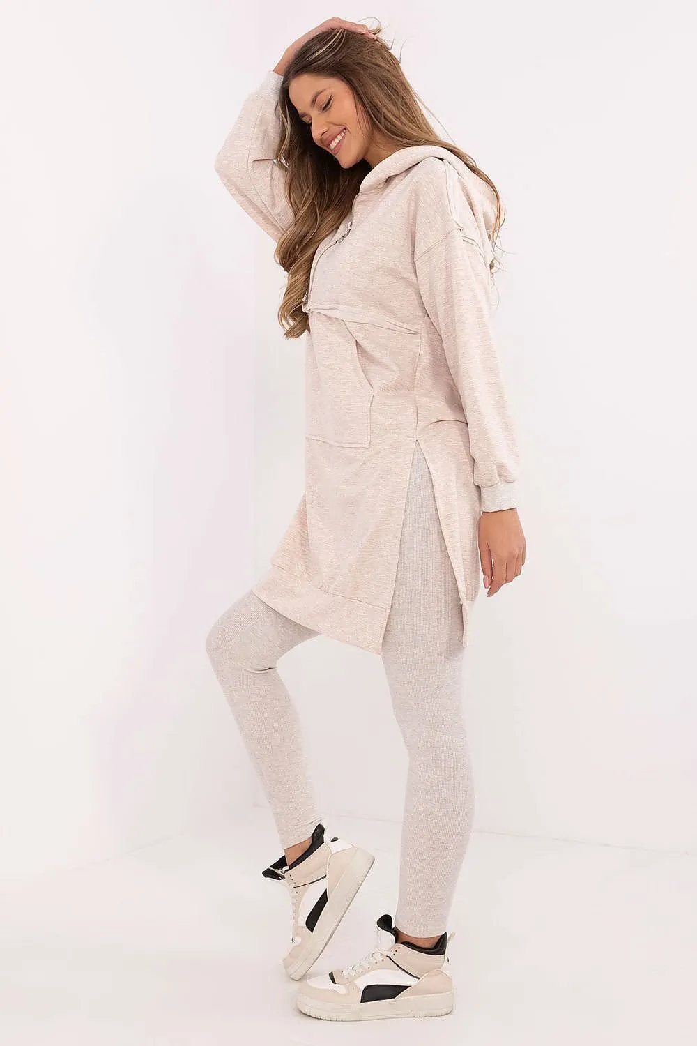 Long hoodie and leggings casual set
