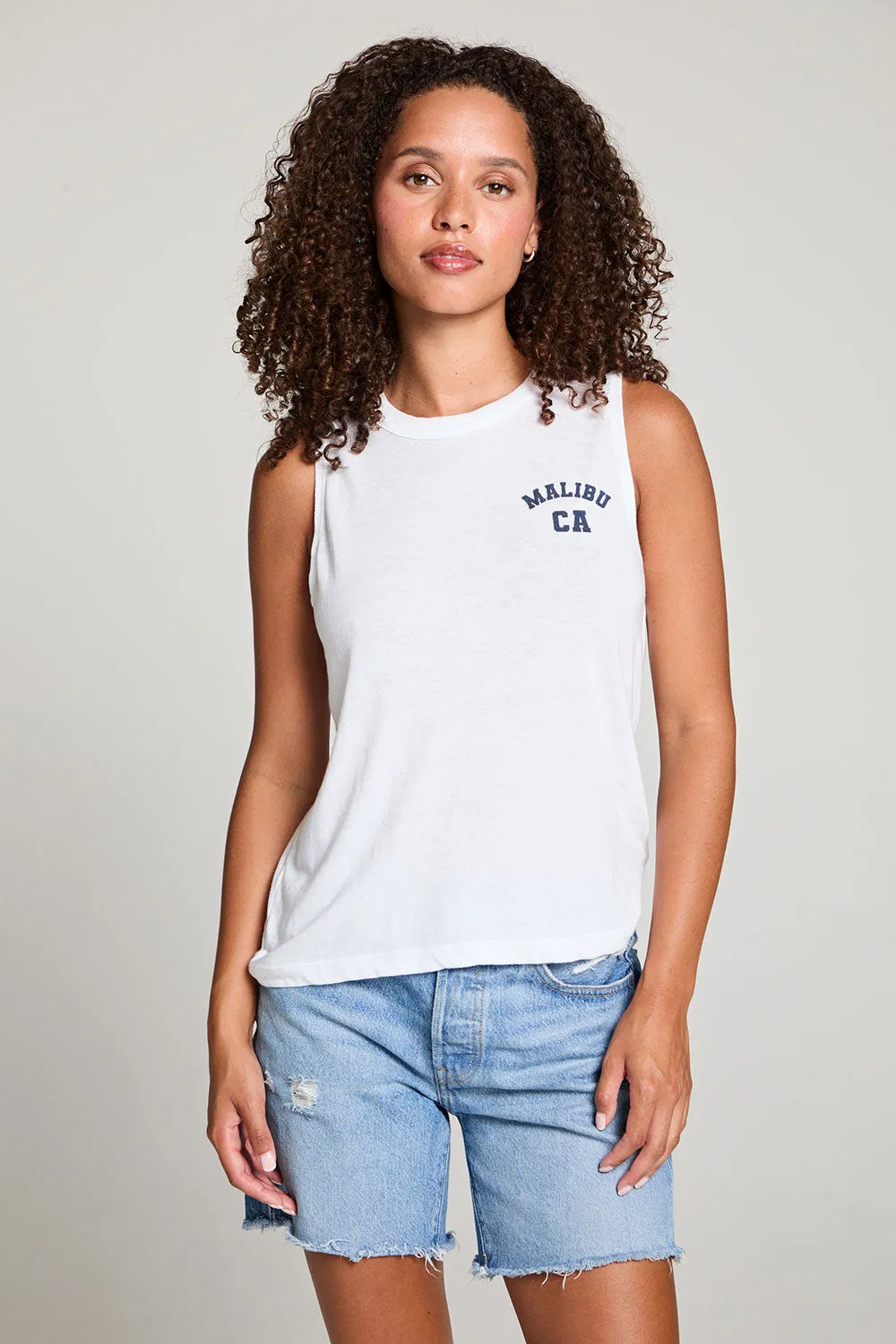 Malibu Ca Muscle Crop Tee
