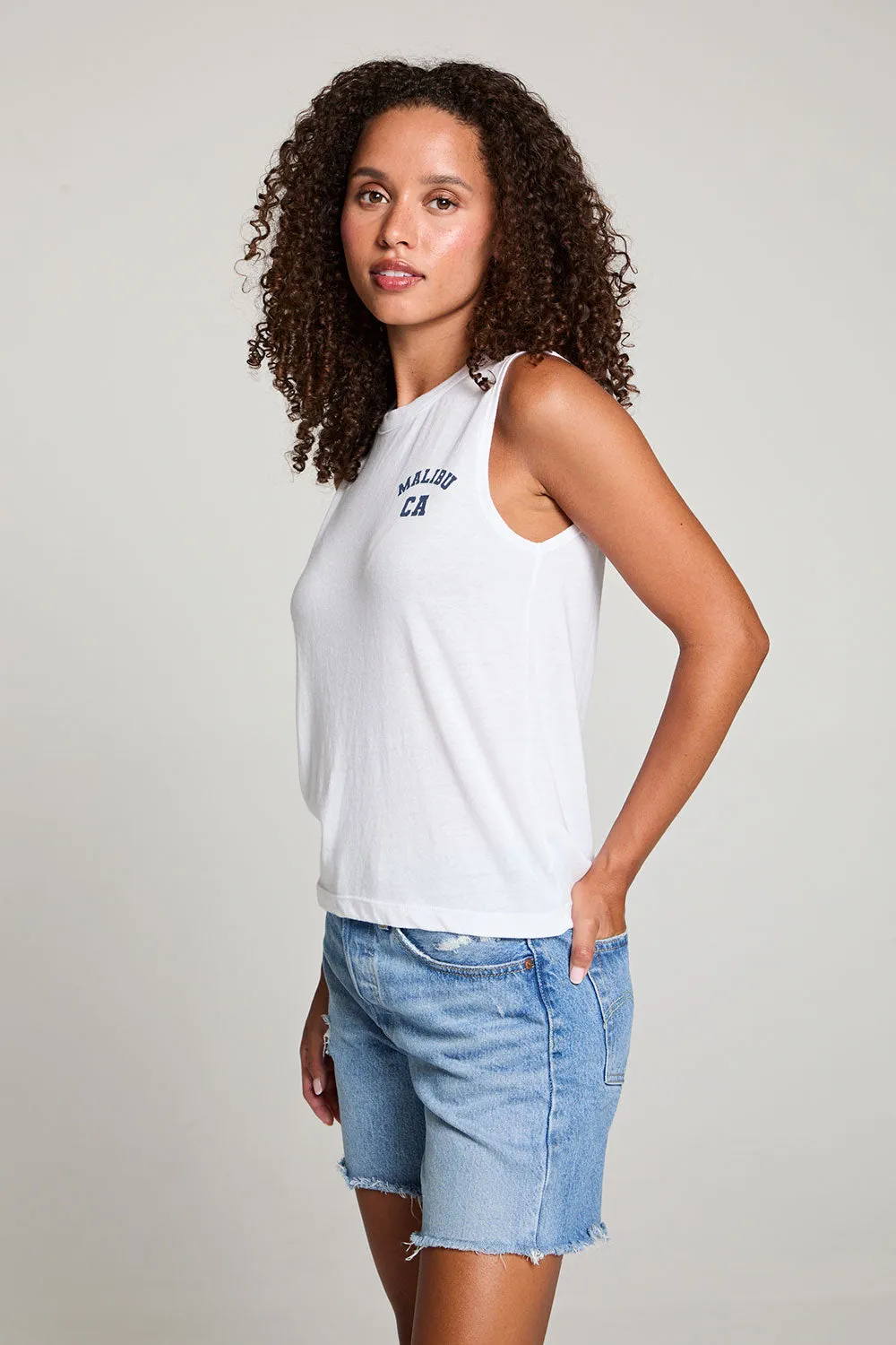 Malibu Ca Muscle Crop Tee