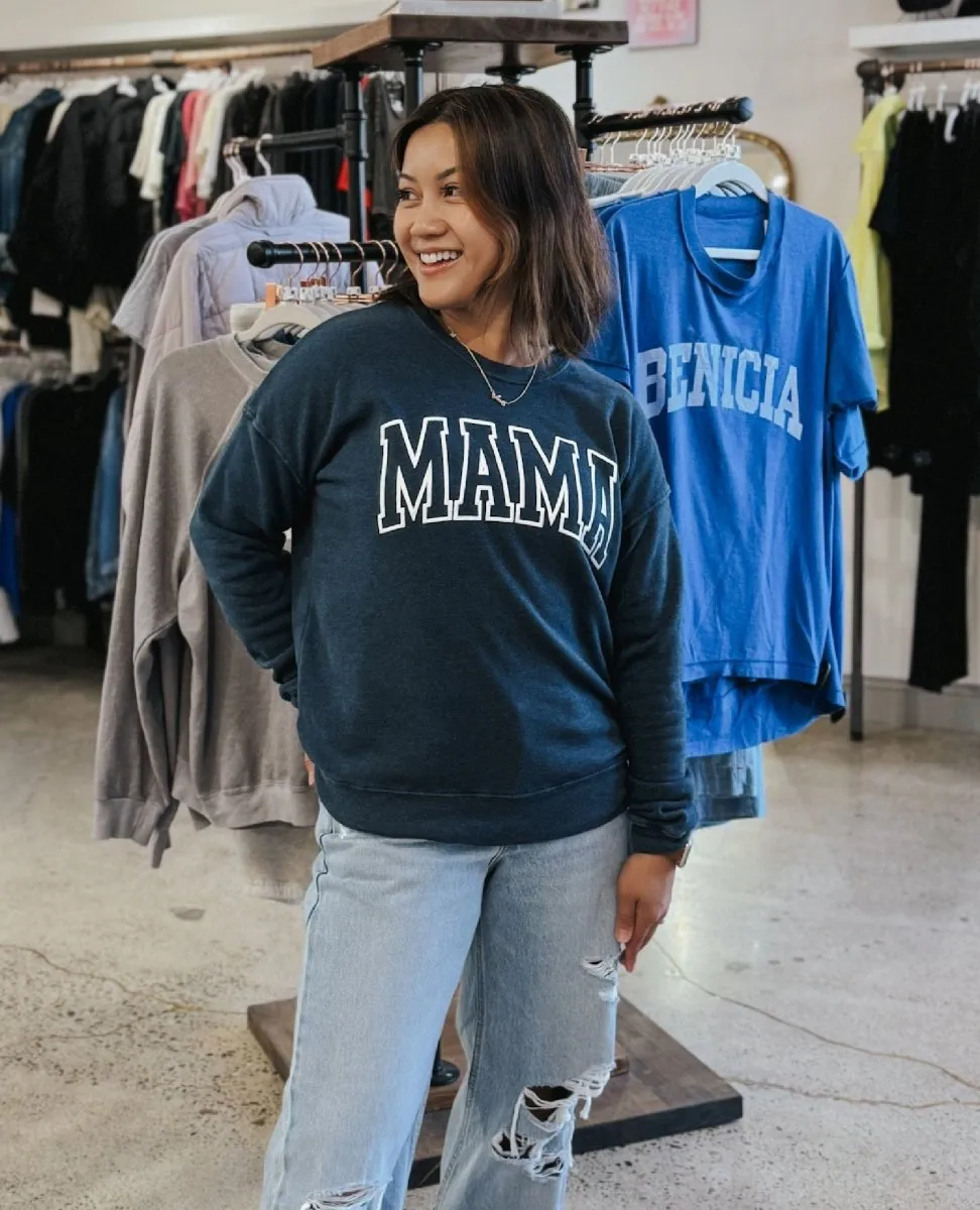 Mama Puff Print Sweatshirt Mineral Navy