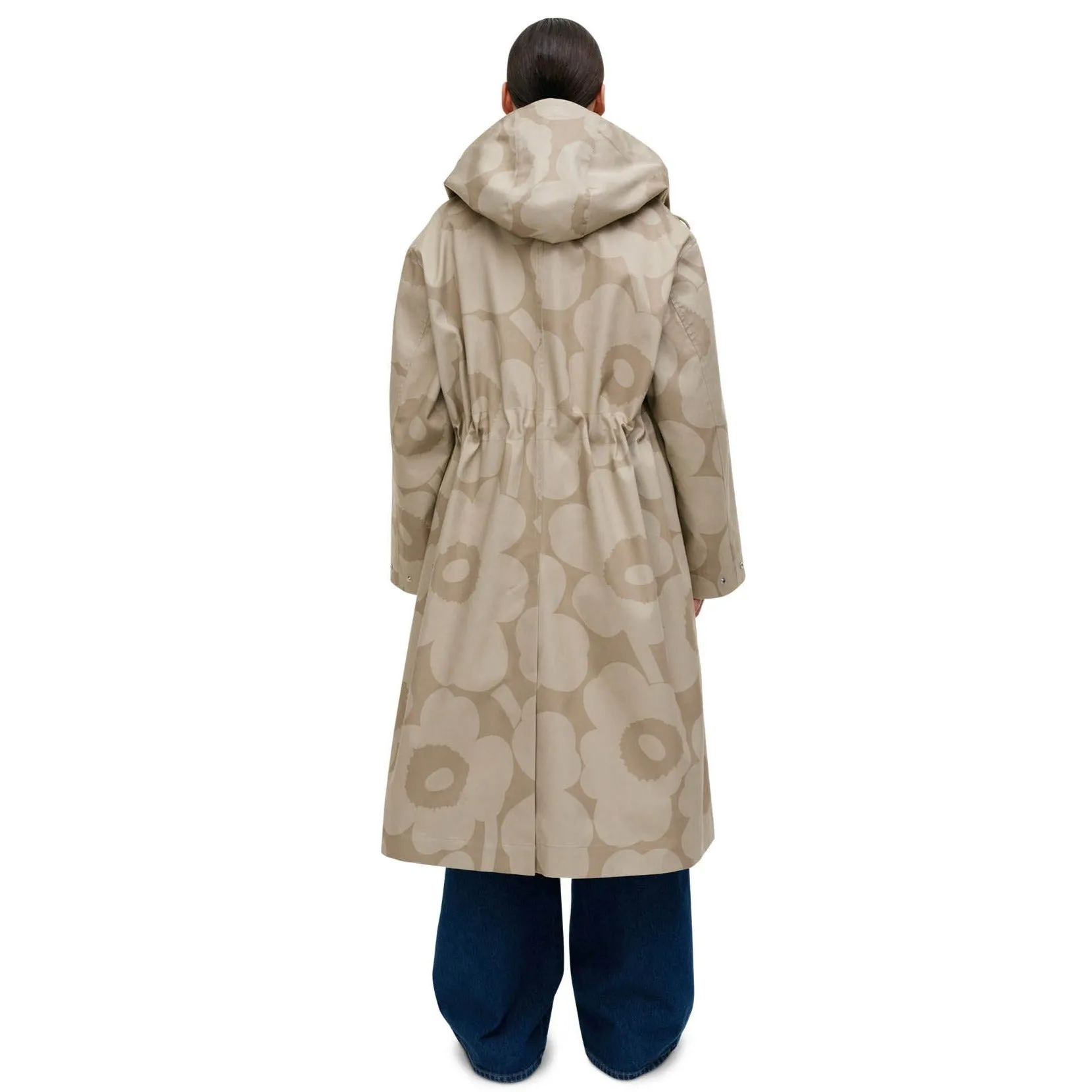 Marimekko Kerta Unikko Coat Off-White & Tan
