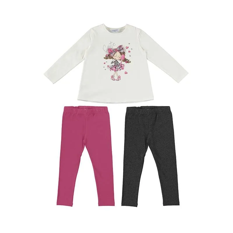 MAYORAL - Cute Girl Legging Set - Pink