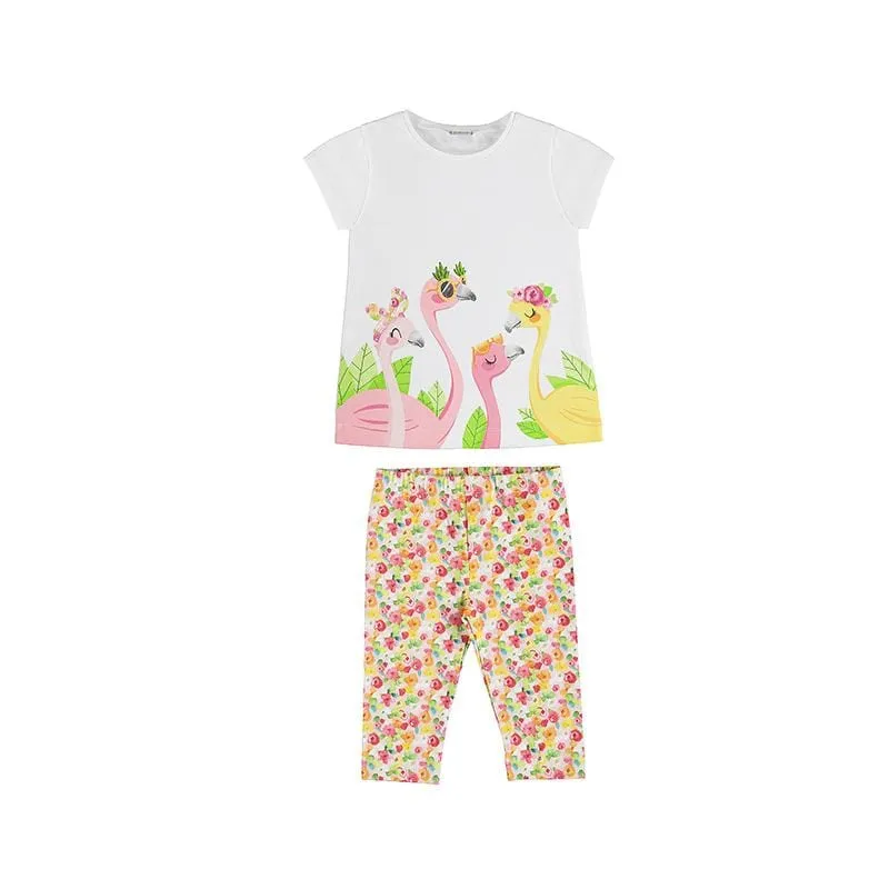 MAYORAL - Flamingo Floral Top & Legging Set - Pink