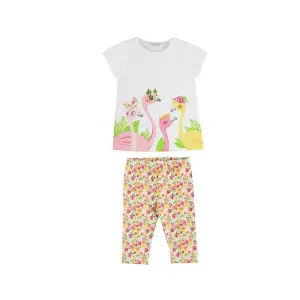 MAYORAL - Flamingo Floral Top & Legging Set - Pink